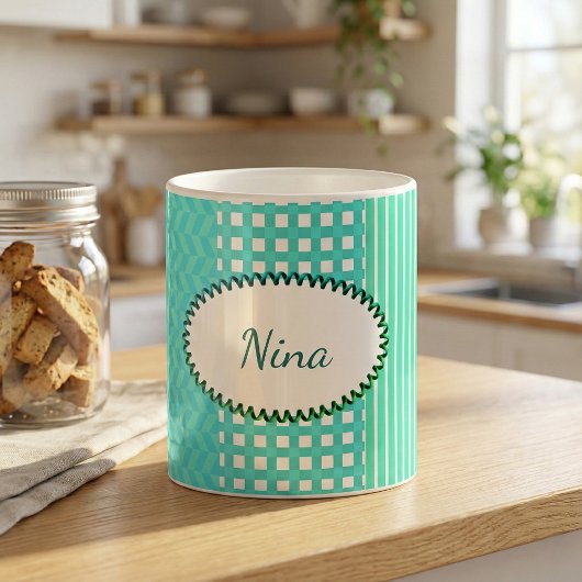 Pastel Turquoise Muster Mix Kaffeetasse