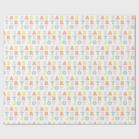 Pastel Tyography Easter Joy Geschenkpapier (Flach)