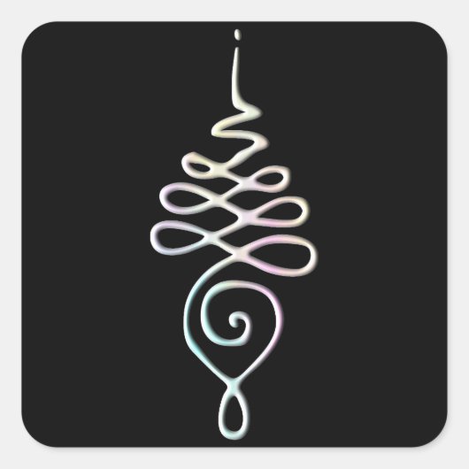 Pastel Unalome  Quadratischer Aufkleber (Vorderseite)