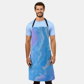 PASTEL UND ABSTRAKTE BLAUE WELLEN SCHÜRZE (Getragen)