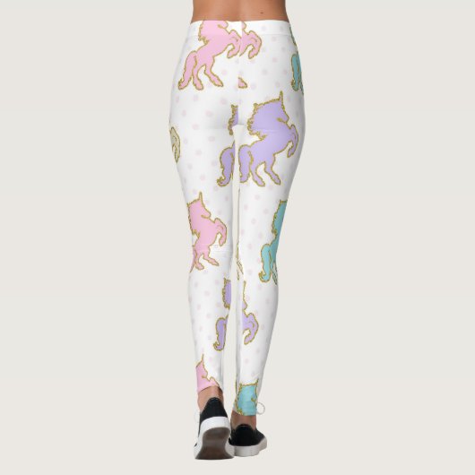 Pastel und Gold Unicorn Leggings (Rückseite)