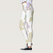 Pastel und Gold Unicorn Leggings (Links)