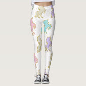 Pastel und Gold Unicorn Leggings (Vorderseite)