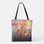 Pastel und Kristallbutterfische Tote Tasche (Rückseite)