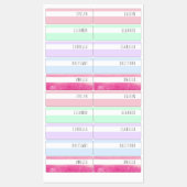 Pastel und Shimmer Skinny Schriftart Wasserfester Etiketten (Blatt)