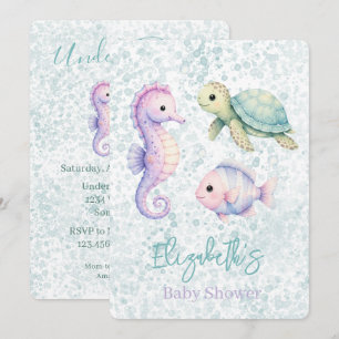 Pastel Under The Sea Baby Shower Einladung