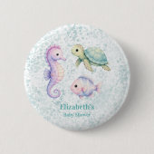 Pastel Under The Sea Baby Shower Geschenk Button (Vorderseite)