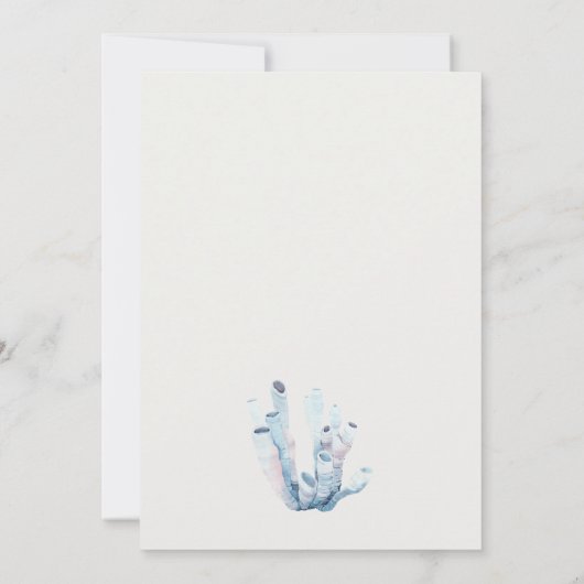 Pastel Underwater Crab Coral Costal Wedite Einladu Dankeskarte (Rückseite)