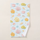 Pastel underwater sea life watercolor pattern badhandtuch set (Handtuch)