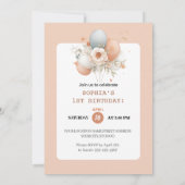 Pastel Unicorn 1. Geburtstag Einladung (Rückseite)