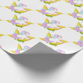 Pastel Unicorn auf dem Cob Geschenkpapier (Ecke)