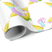 Pastel Unicorn auf dem Cob Geschenkpapier (Rolleneckpunkt)