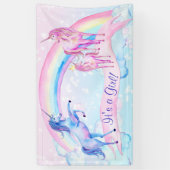 Pastel Unicorn Babyduschbanner Banner (Vertikal)