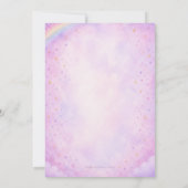 Pastel Unicorn Birthday Invitation Editable Einladung (Rückseite)
