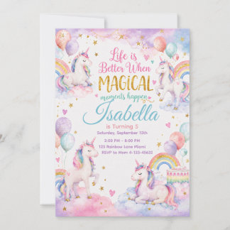 Pastel Unicorn Birthday Invitation Template Cool Einladung