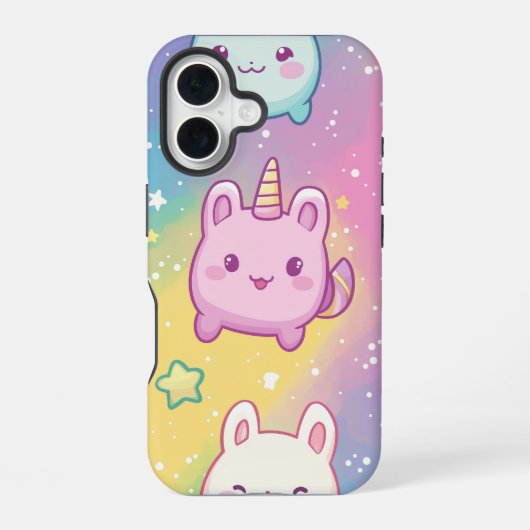 Pastel Unicorn Bunny Anime Phone Case iPhone 16 Hülle (Rückseite)