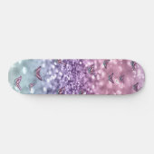 Pastel Unicorn Butterfly Glitzer Traum 3 Skateboard (Horizontal)