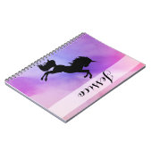 Pastel Unicorn Design Notebook mit Ihrem Namen Notizblock (Linke Seite)