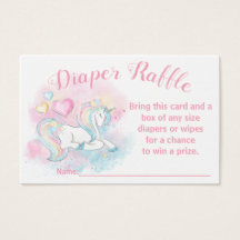 Pastel Unicorn Diaper Raffelkarten