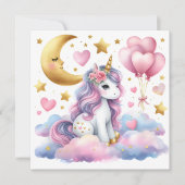 Pastel Unicorn Einladung (Vorderseite)