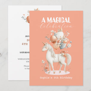 Pastel Unicorn Geburtstag Einladung