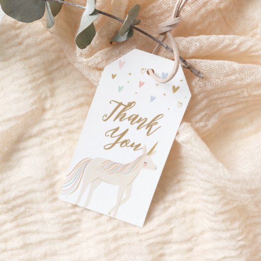 Pastel Unicorn Geburtstag Geschenkanhänger