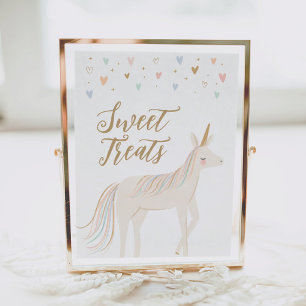 Pastel Unicorn Geburtstag Süße Leckereien Untersch Poster