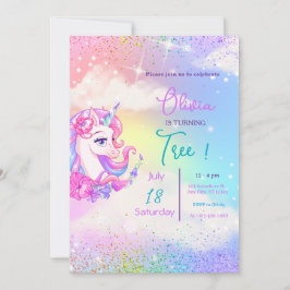 Pastel Unicorn Geburtstagseinladung Geburtstagspar Einladung
