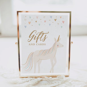 Pastel Unicorn Geburtstagskarten und Geschenke Zei Poster