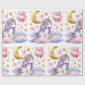 Pastel Unicorn Geschenkpapier (Flach)