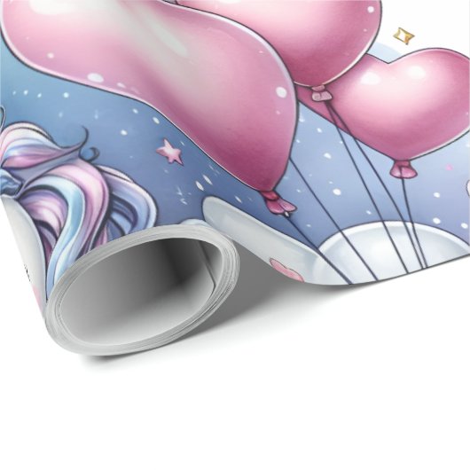 Pastel Unicorn Geschenkpapier (Rolleneckpunkt)