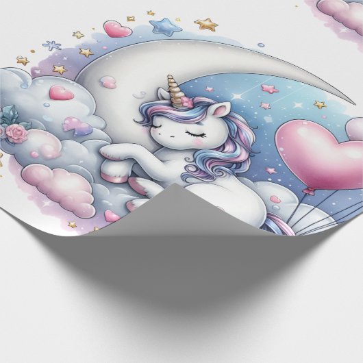 Pastel Unicorn Geschenkpapier (Ecke)