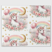 Pastel Unicorn Geschenkpapier (Flach)