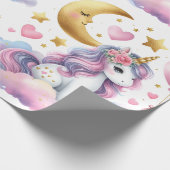 Pastel Unicorn Geschenkpapier (Ecke)