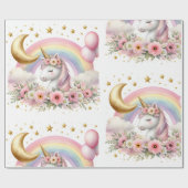 Pastel Unicorn Geschenkpapier (Flach)