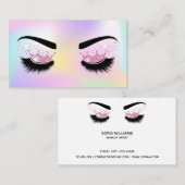 Pastel Unicorn Hologramm Makeup Künstler Crown Las Visitenkarte (Vorne/Hinten)