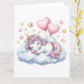 Pastel Unicorn Karte (Gelbe Blume)