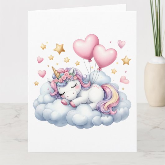 Pastel Unicorn Karte (Vorderseite)