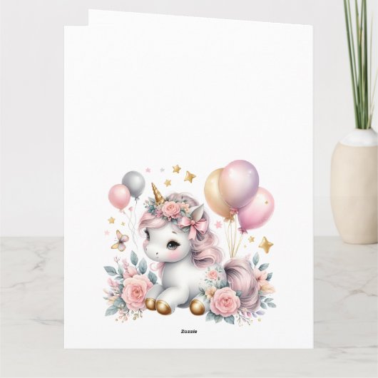 Pastel Unicorn Karte (Rückseite)