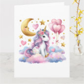 Pastel Unicorn Karte (Gelbe Blume)