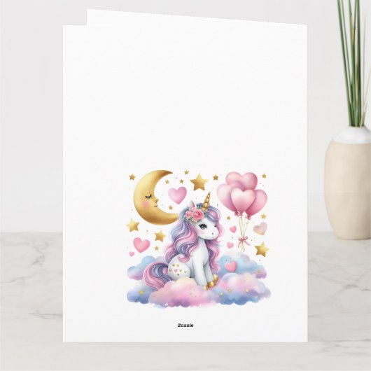 Pastel Unicorn Karte (Rückseite)