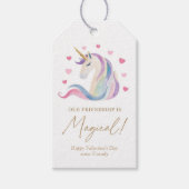 Pastel Unicorn Kids Valentinstag Geschenkanhänger (Vorderseite)