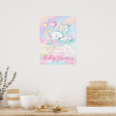 Pastel Unicorn Kinderdusche Einladungen Poster (Küche)