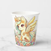 Pastel Unicorn Kinderdusche Pappbecher (Vorderseite)