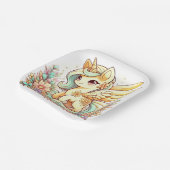 Pastel Unicorn Kinderdusche Pappteller (Gewinkelt)
