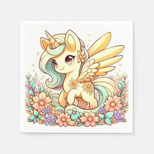 Pastel Unicorn Kinderdusche Serviette (Vorderseite)