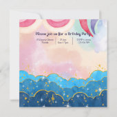 Pastel Unicorn Kindergeburtstag Einladung (Rückseite)