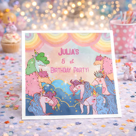 Pastel Unicorn Kindergeburtstag Paper Serviette