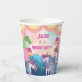 Pastel Unicorn Kindergeburtstag Pappbecher (Rückseite)