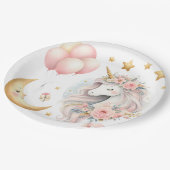 Pastel Unicorn Pappteller (Schrägansicht)